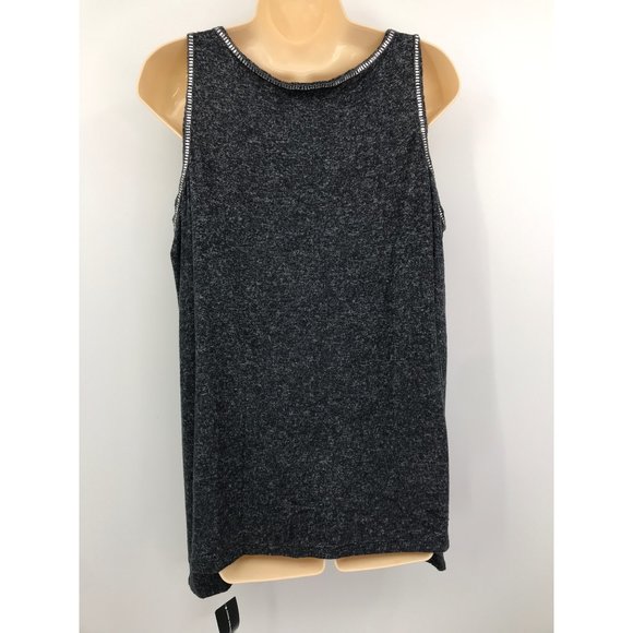 I.N.C Heather Black Cold Shoulder Jewel Embellished Soft Sweater Top Large NEW - Picture 4 of 6